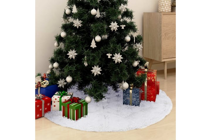 Ylellinen joulukuusen jalustapeite valkoinen 122 cm - Valkoinen - Sisustustuotteet - Joulukoristeet & juhlakoristeet - Joulukoristeet - Joulukuusen jalka
