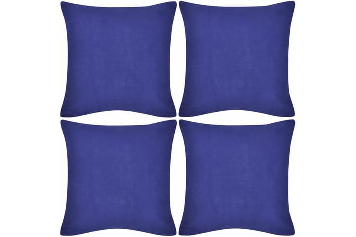 Sininen Tyynynpäällinen Puuvilla 4kpl 40 x 40 cm - Sininen - Sisustustuotteet - Kodintekstiilit - Tyynynpäälliset