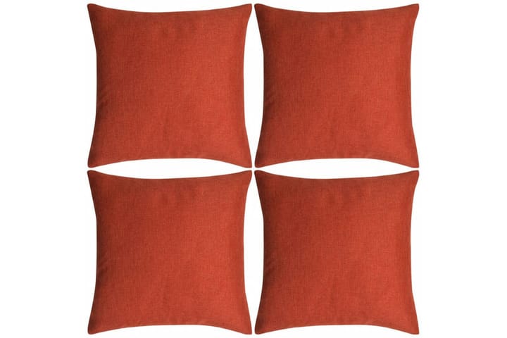 Tyynynpäällinen Pellavatyylinen Terrakotta 4kpl 80x80 cm - Oranssi - Sisustustuotteet - Kodintekstiilit - Tyynynpäälliset