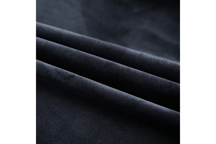 Pimennysverho koukuilla sametti musta 290x245 cm - Musta - Sisustustuotteet - Kodintekstiilit - Verhot