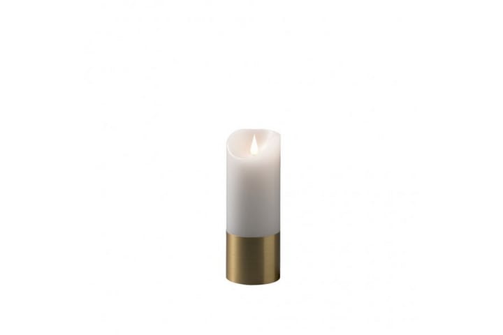 Vahakynttilä Messinkifoliolla 20,5 cm Valkoinen/Messinki - Konstsmide - Sisustustuotteet - Kynttilä & tuoksut - LED-kynttilä