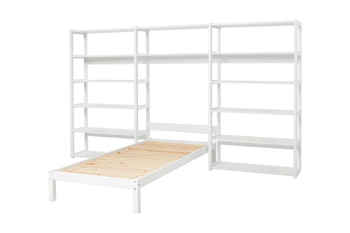 Sänky Storey hyllyllä 100x90x200 Valkoinen - Valkoinen - Sisustustuotteet - Lastenhuoneen sisustus - Lastenhuonesäilytys