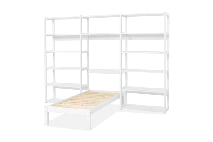 Sänky Storey hyllyllä 80x70x160 Valkoinen - Valkoinen - Sisustustuotteet - Lastenhuoneen sisustus - Lastenhuonesäilytys