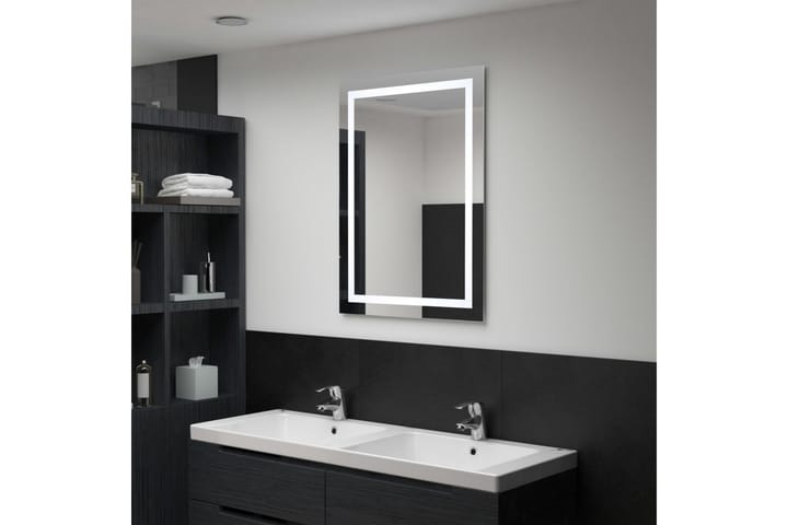 Kylpyhuoneen LED-peili kosketussensorilla 60x80 cm - Hopea - Valaistus - Kylpyhuonevalaistus - Kylpyhuonepeili valaistuksella
