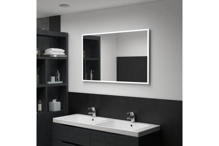 Kylpyhuoneen LED-seinäpeili 100x60 cm - Hopea - Sisustustuotteet - Peili