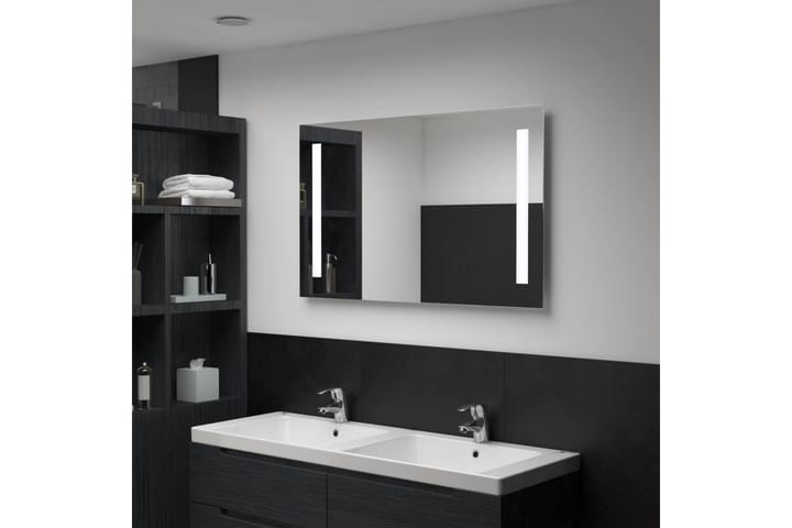 Kylpyhuoneen LED-seinäpeili 100x60 cm - Hopea - Sisustustuotteet - Peilit - Lattiapeili