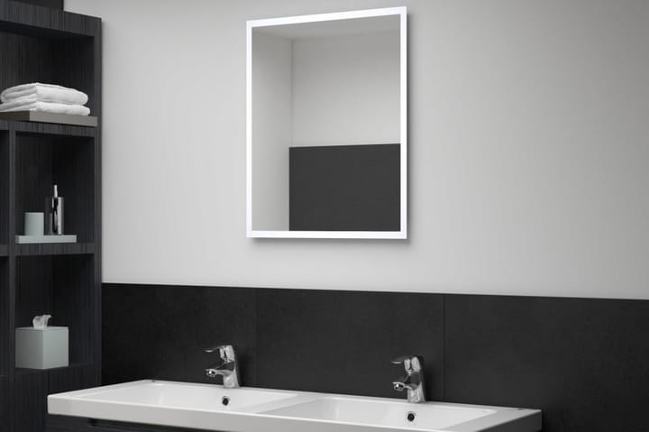 Kylpyhuoneen LED-seinäpeili 50x60 cm - Hopea - Talo & remontointi - Keittiö & kylpyhuone - Kylpyhuone - Kylpyhuonekalusteet - Kylpyhuoneen peilit