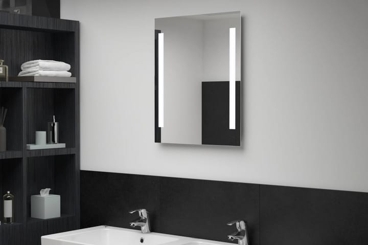 Kylpyhuoneen LED-seinäpeili 50x60 cm - Hopea - Sisustustuotteet - Peili