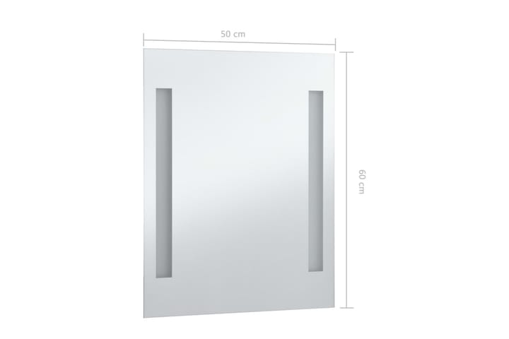 Kylpyhuoneen LED-seinäpeili 50x60 cm - Hopea - Sisustustuotteet - Peilit