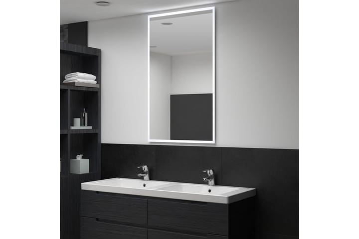 Kylpyhuoneen LED-seinäpeili 60x100 cm - Hopea - Sisustustuotteet - Peili