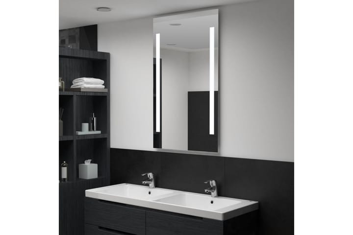 Kylpyhuoneen LED-seinäpeili 60x100 cm - Hopea - Sisustustuotteet - Peili