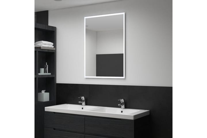 Kylpyhuoneen LED-seinäpeili 60x80 cm - Hopea - Valaistus - Kylpyhuonevalaistus - Kylpyhuonepeili valaistuksella