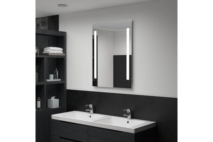 Kylpyhuoneen LED-seinäpeili 60x80 cm - Hopea - Valaistus - Kylpyhuonevalaistus - Kylpyhuonepeili valaistuksella