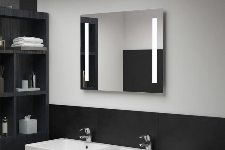 Kylpyhuoneen LED-seinäpeili 80x60 cm - Hopea - Sisustustuotteet - Peilit