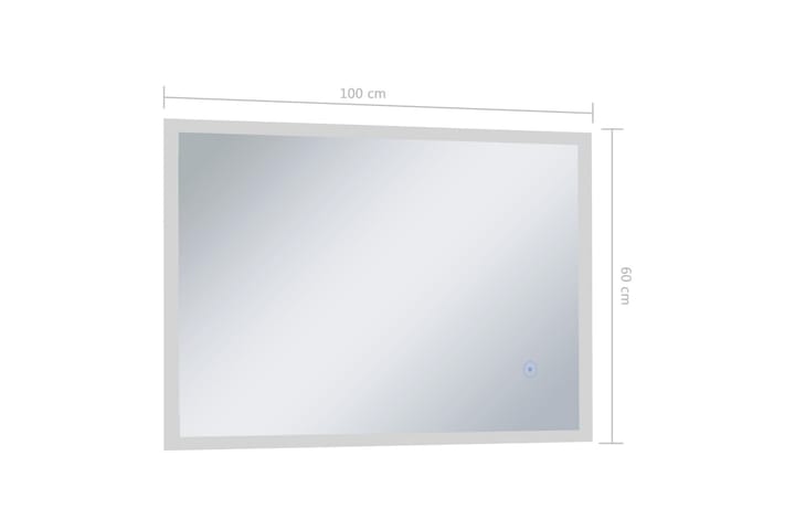 Kylpyhuoneen LED-seinäpeili kosketussensorilla 100x60 cm - Hopea - Sisustustuotteet - Peili
