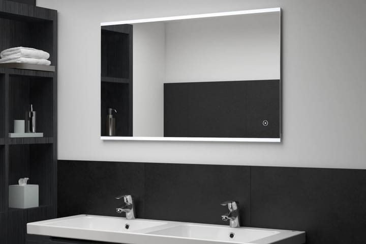 Kylpyhuoneen LED-seinäpeili kosketussensorilla 100x60 cm - Hopea - Sisustustuotteet - Peili