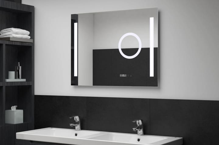Kylpyhuoneen LED-seinäpeili kosketussensorilla 80x60 cm - Hopea - Sisustustuotteet - Peilit