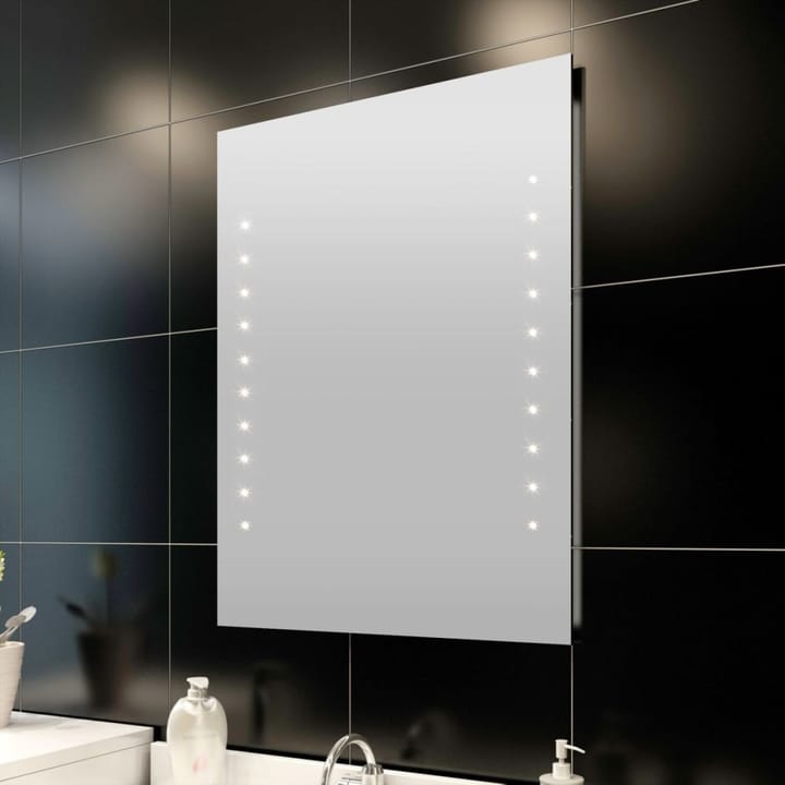 Kylpyhuoneen Peili LED Valoilla 60 x 80 cm - Hopea - Sisustustuotteet - Peilit