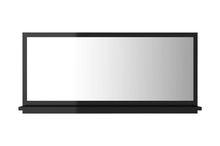 Kylpyhuonepeili korkeakiilto musta 80x10,5x37 cm lastulevy - Musta - Sisustustuotteet - Peili