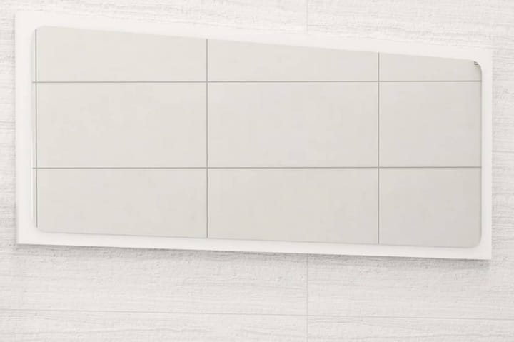Kylpyhuonepeili korkeakiilto valkoinen 80x1,5x37cm lastulevy - Sisustustuotteet - Peili