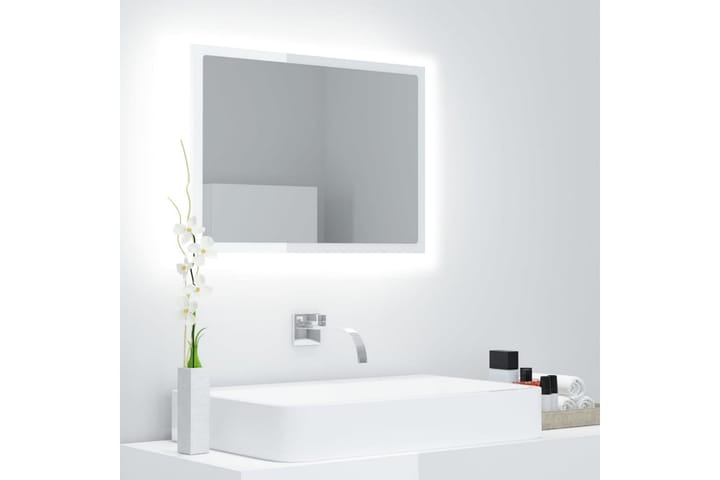 Kylpyhuonepeili LED valk. 60x8,5x37 cm lastulevy - Valkoinen - Sisustustuotteet - Peilit