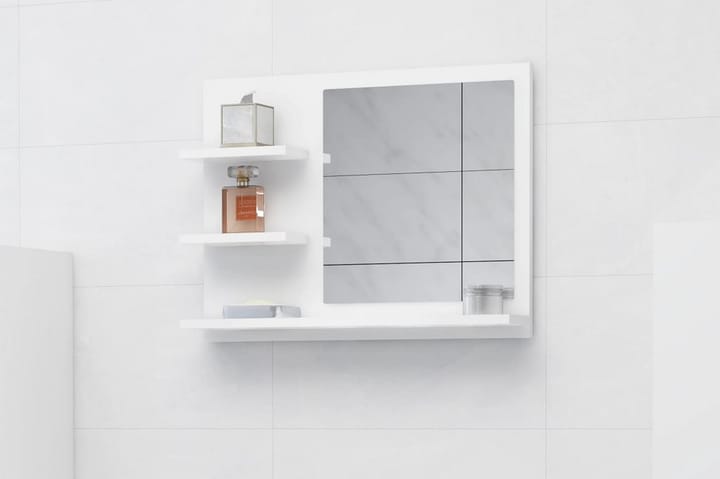 Kylpyhuonepeili valkoinen 60x10,5x45 cm lastulevy - Valkoinen - Valaistus - Kylpyhuonevalaistus - Kylpyhuonepeili valaistuksella