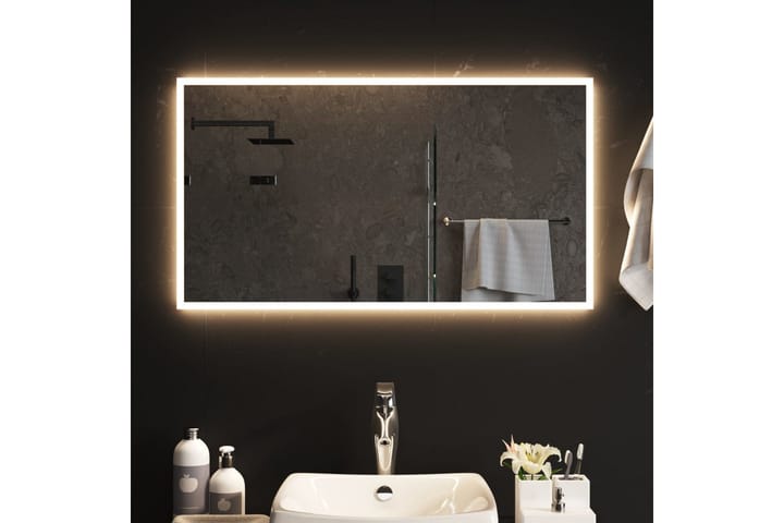 LED-kylpyhuoneen peili 90x50 cm - Läpinäkyvä - Sisustustuotteet - Peili