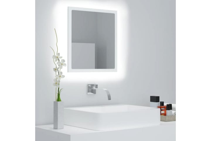 LED-kylpyhuonepeili valkoinen 40x8,5x37 cm lastulevy - Sisustustuotteet - Peili