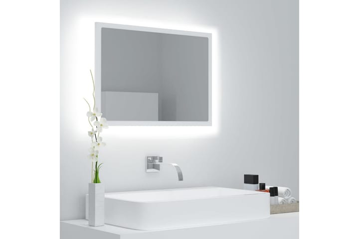 LED-kylpyhuonepeili valkoinen 60x8,5x37 cm lastulevy - Valkoinen - Valaistus - Kylpyhuonevalaistus - Kylpyhuonepeili valaistuksella