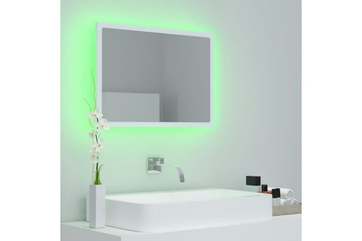 LED-kylpyhuonepeili valkoinen 60x8,5x37 cm lastulevy - Valkoinen - Sisustustuotteet - Peilit