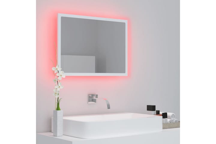 LED-kylpyhuonepeili valkoinen 60x8,5x37 cm lastulevy - Valkoinen - Sisustustuotteet - Peilit
