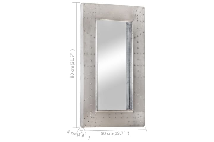 Lentokonemainen peili 80x50 cm metalli - Hopea - Sisustustuotteet - Peilit