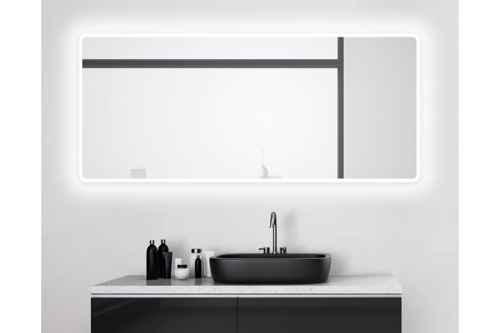 Peili Häggen 160x70 cm - Hopea - Valaistus - Kylpyhuonevalaistus - Kylpyhuonepeili valaistuksella