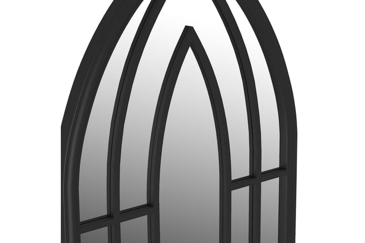Puutarhapeili musta 100x45 cm rauta ulkokäyttöön - Musta - Sisustustuotteet - Peili