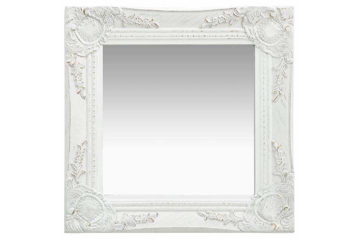 Seinäpeili barokkityylinen 40x40 cm valkoinen - Valkoinen - Sisustustuotteet - Peilit