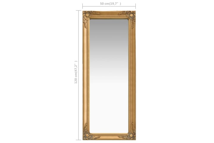 Seinäpeili barokkityylinen 50x120 cm kulta - Kulta - Sisustustuotteet - Peili