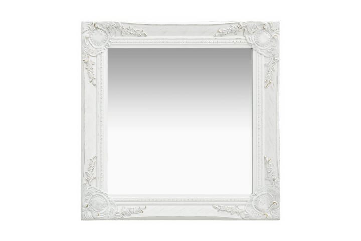 Seinäpeili barokkityylinen 50x50 cm valkoinen - Valkoinen - Sisustustuotteet - Peilit