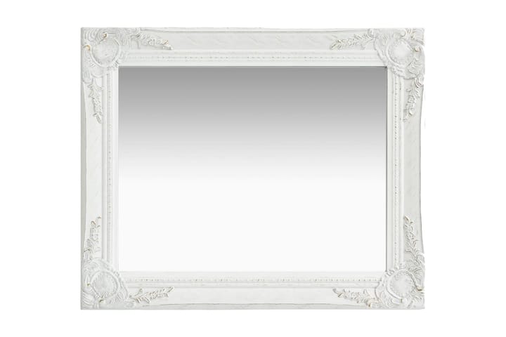 Seinäpeili barokkityylinen 50x60 cm valkoinen - Valkoinen - Sisustustuotteet - Peilit