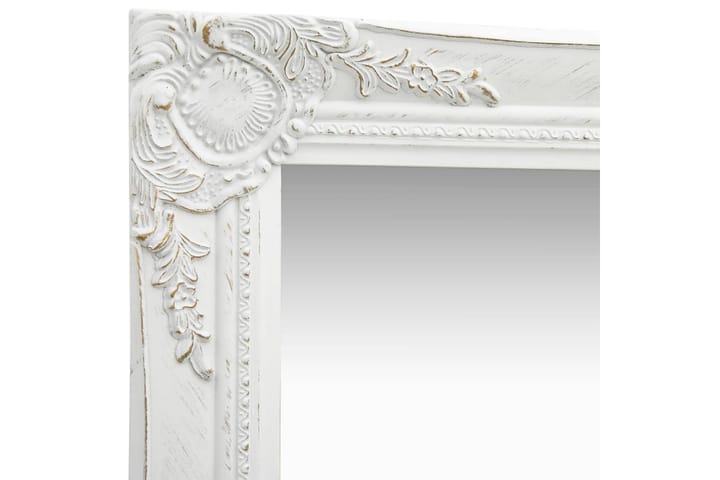 Seinäpeili barokkityylinen 60x40 cm valkoinen - Valkoinen - Sisustustuotteet - Peilit