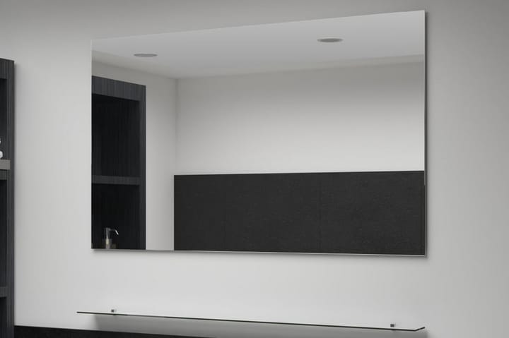 Seinäpeili hyllyllä 100x60 cm karkaistu lasi - Hopea - Valaistus - Kylpyhuonevalaistus - Kylpyhuonepeili valaistuksella