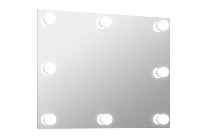 Seinäpeili kehyksetön LED-valoilla suorakulmainen lasi - Hopea - Sisustustuotteet - Peili