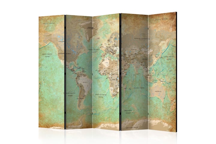 Tilanjakaja Turquoise World Map 225x172 - Sisustustuotteet - Pienet kalusteet - Tilanjakajat & sermit
