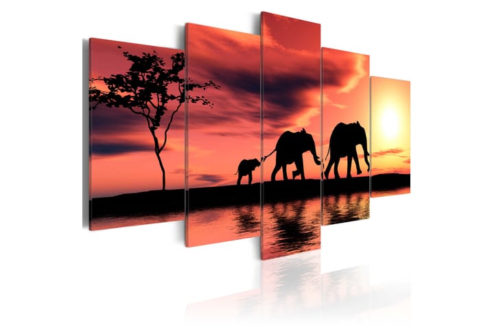 Taulu African Elephants Family 100x50 - Saatavana usean kokoisena - Sisustustuotteet - Seinäkoristeet - Canvas-taulut