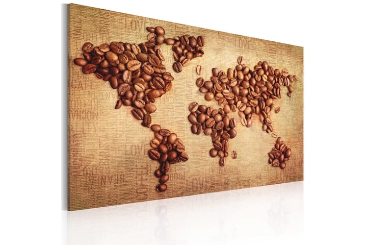 Taulu Kahvia koko maailmasta 60x40 - Saatavana usean kokoisena - Sisustustuotteet - Seinäkoristeet - Canvas-taulut
