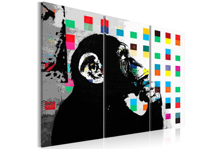 Taulu The Thinker Monkey By Banksy 90x60 - Saatavana usean kokoisena - Sisustustuotteet - Seinäkoristeet - Canvas-taulut