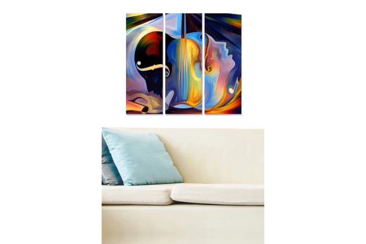 Canvastaulu Abstract 3-pak Monivärinen - 20x50 cm - Sisustustuotteet - Seinäkoristeet - Julisteet