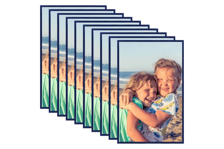 Photo Frames Collage 10 pcs for Table Blue 20x25 cm MDF - Sininen - Sisustustuotteet - Seinäkoristeet - Kehykset - Valokuvakehys
