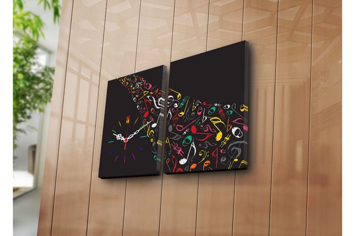 Koristeellinen Canvas Seinäkello (2 kpl) - Sisustustuotteet - Seinäkoristeet - Kellot