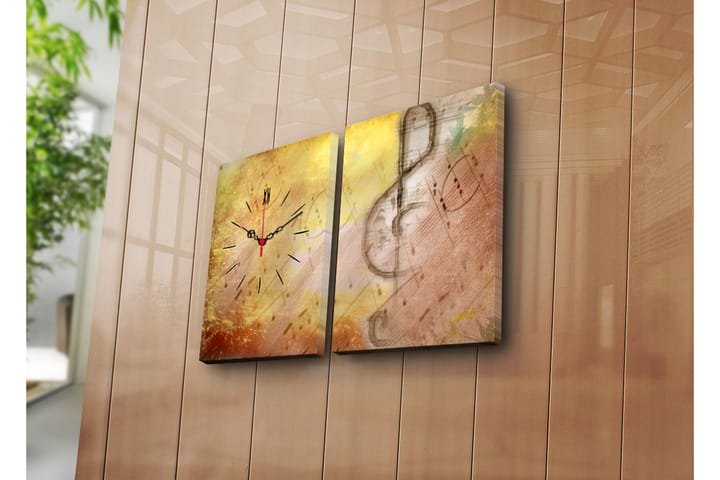 Koristeellinen Canvas Seinäkello (2 kpl) - Sisustustuotteet - Seinäkoristeet - Kellot