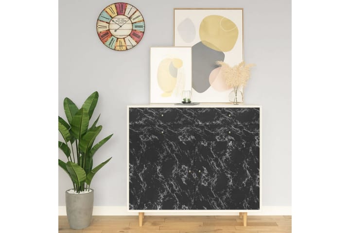 Itseliimautuva huonekalukalvo musta kivi 500x90 cm PVC - Musta - Sisustustuotteet - Seinäkoristeet - Laattakoriste kylpyhuoneeseen